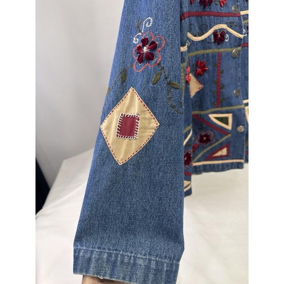 Tanzara Denim Jacket Womens‎  2X Embroidered Excellent Condition - Picture 2 of 16